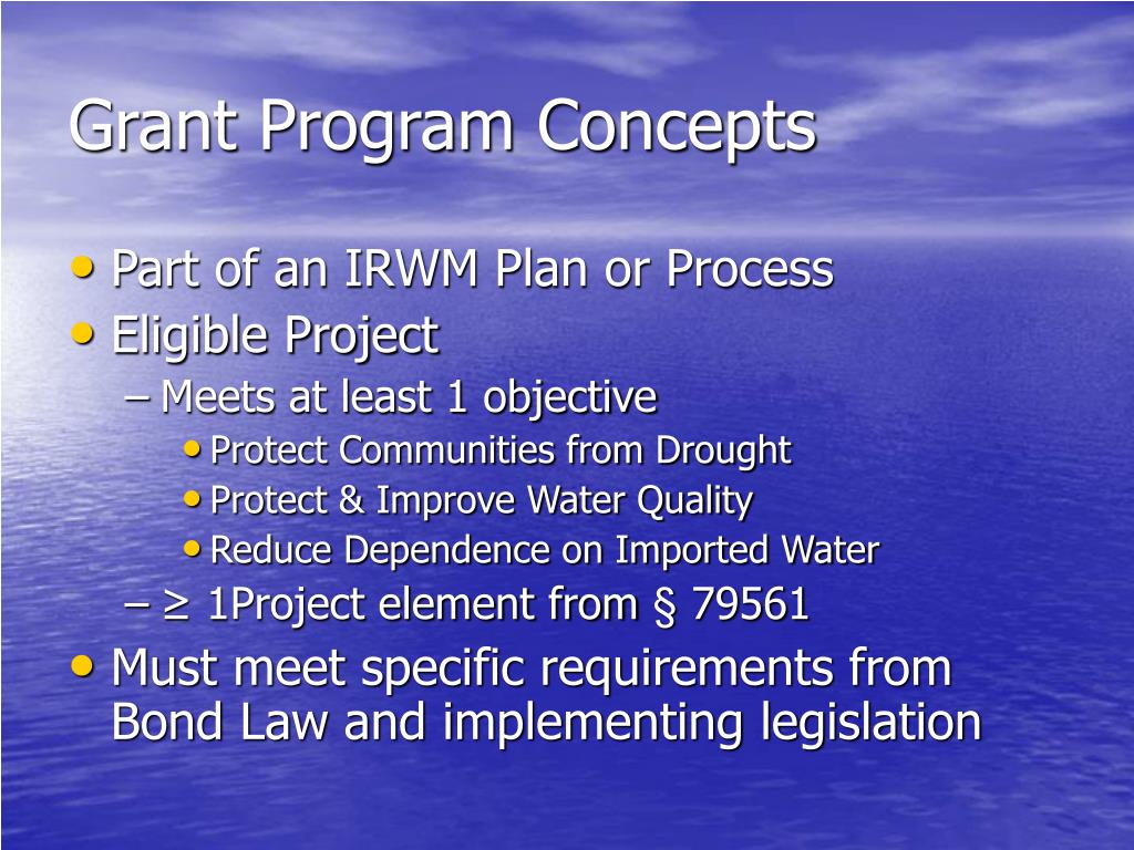 PPT Proposition 50 Integrated Regional Water Management Grants
