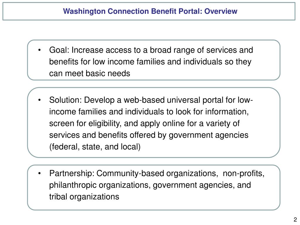 PPT Washington Connection Benefit Portal Overview PowerPoint