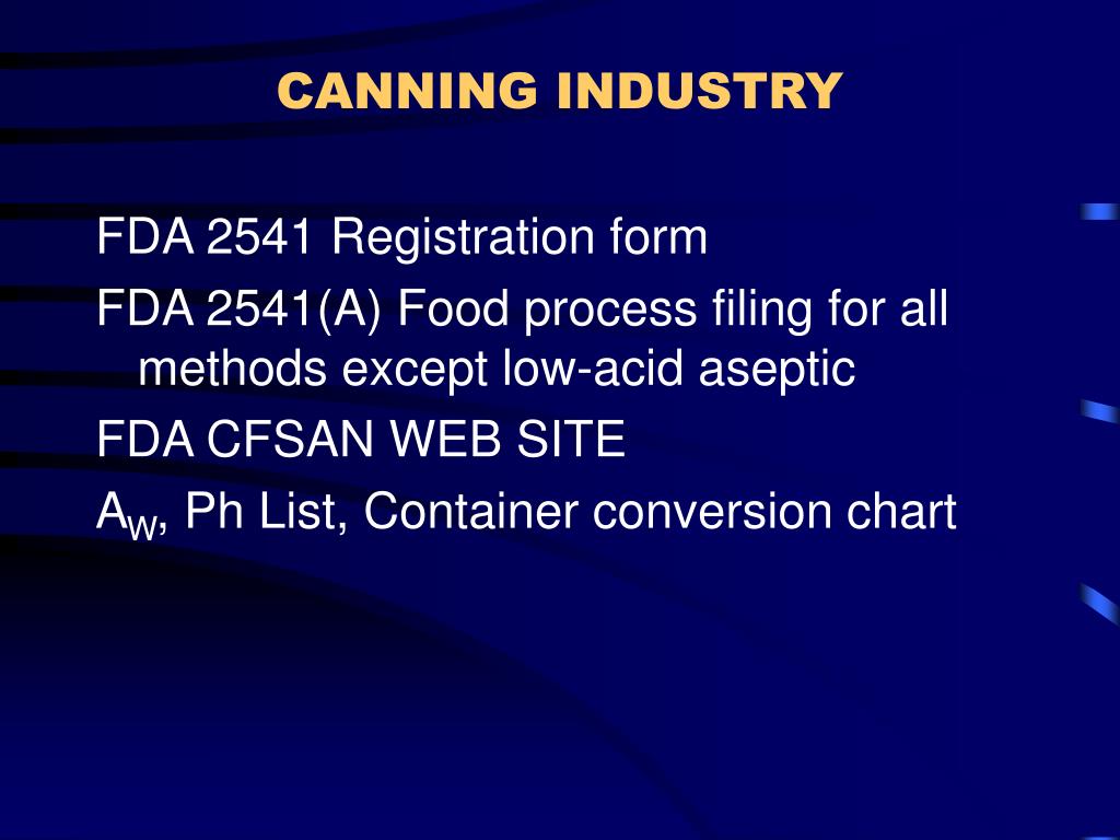 PPT USFDA Canned Food Regulations Thermal Processing Deviations
