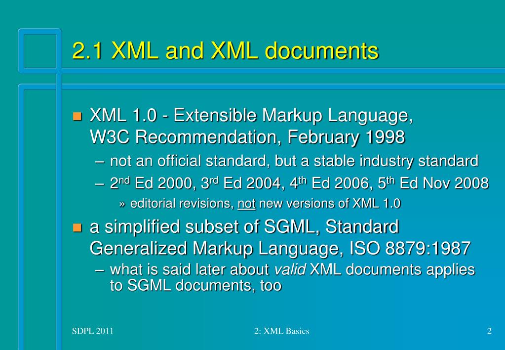 PPT 2 Basics of XML and XML documents PowerPoint Presentation, free