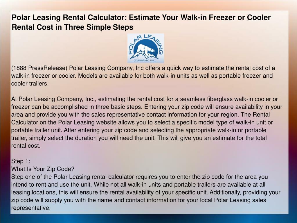 PPT Polar Leasing Rental Calculator PowerPoint Presentation, free