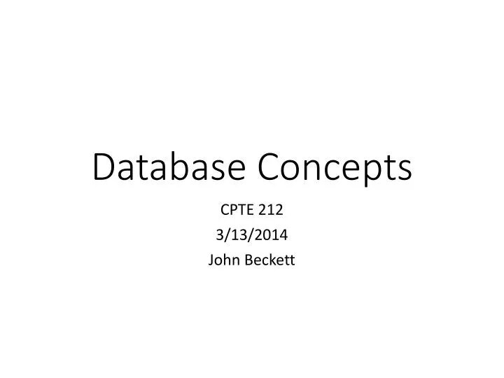 PPT Database Concepts PowerPoint Presentation, free download ID3714906