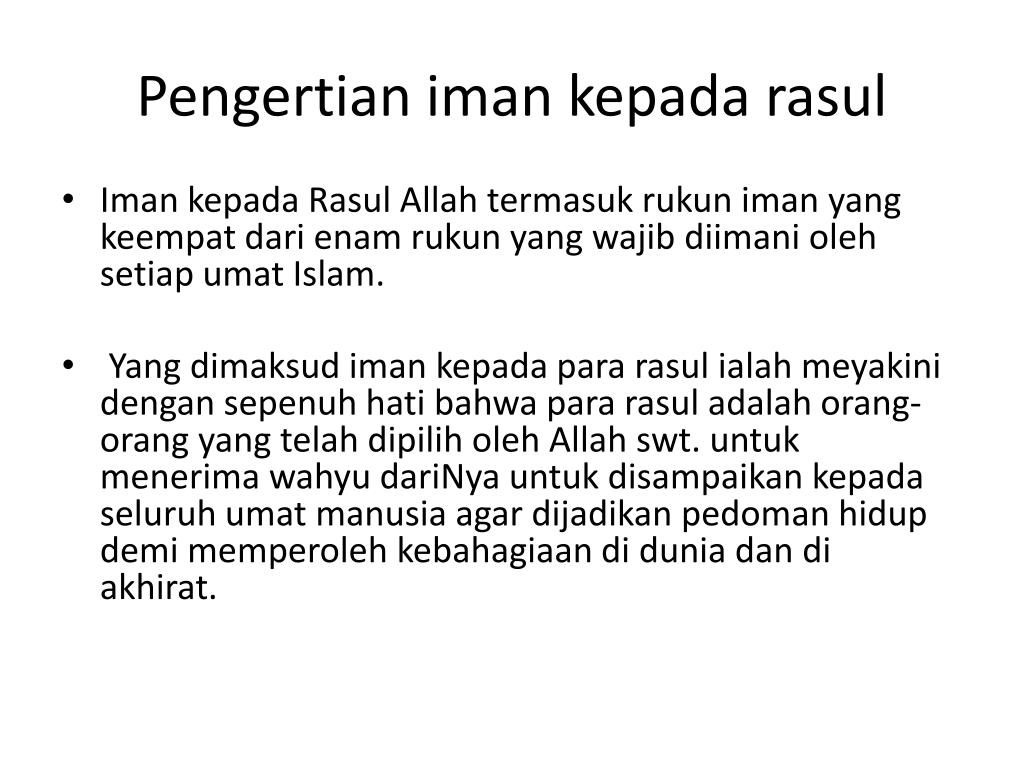 Rukun Iman Yang Wajib Diimani Oleh Umat Islam