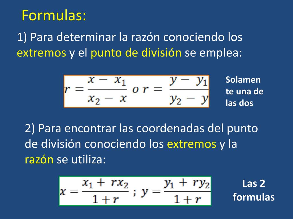 PPT División de un segmento en una razón dada PowerPoint