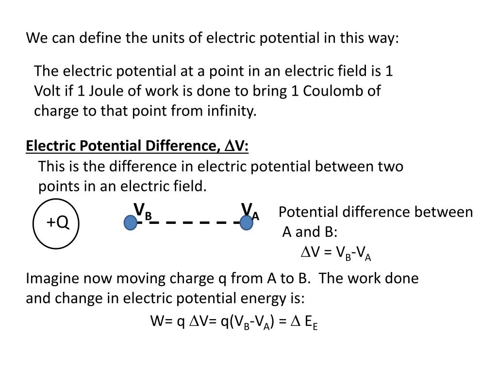 PPT Electric Potential Difference and Work PowerPoint Presentation