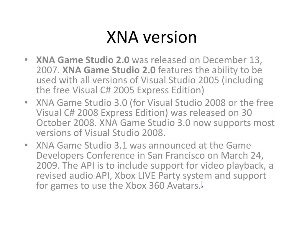 PPT XNA Game Studio PowerPoint Presentation, free download ID3721886