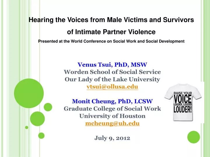 PPT Venus Tsui, PhD, MSW Worden School of Social Service Our Lady of