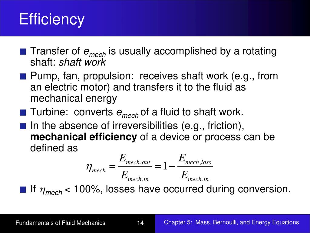 PPT Chapter 5 Mass, Bernoulli, and Energy Equations PowerPoint