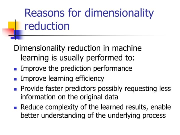 PPT Dimensionality Reduction by Feature Selection in Machine Learning