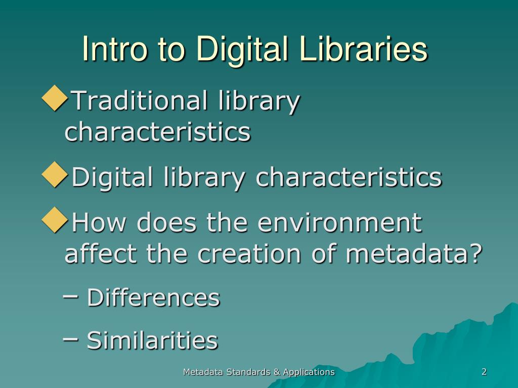 PPT Metadata Standards and Applications PowerPoint Presentation, free