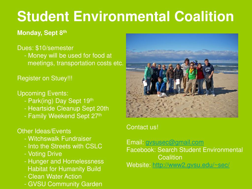 PPT Student Environmental Coalition PowerPoint Presentation, free