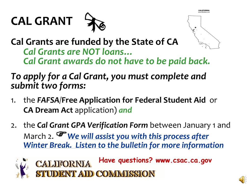 PPT Financial Aid FAFSA Dream Act Cal Grants Scholarships PowerPoint
