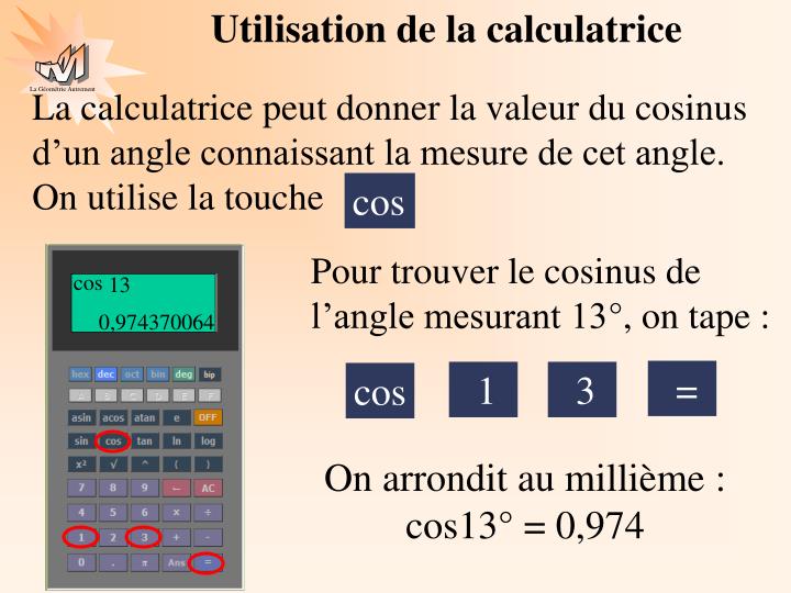 PPT Le cosinus d’un angle aigu PowerPoint Presentation ID3734142
