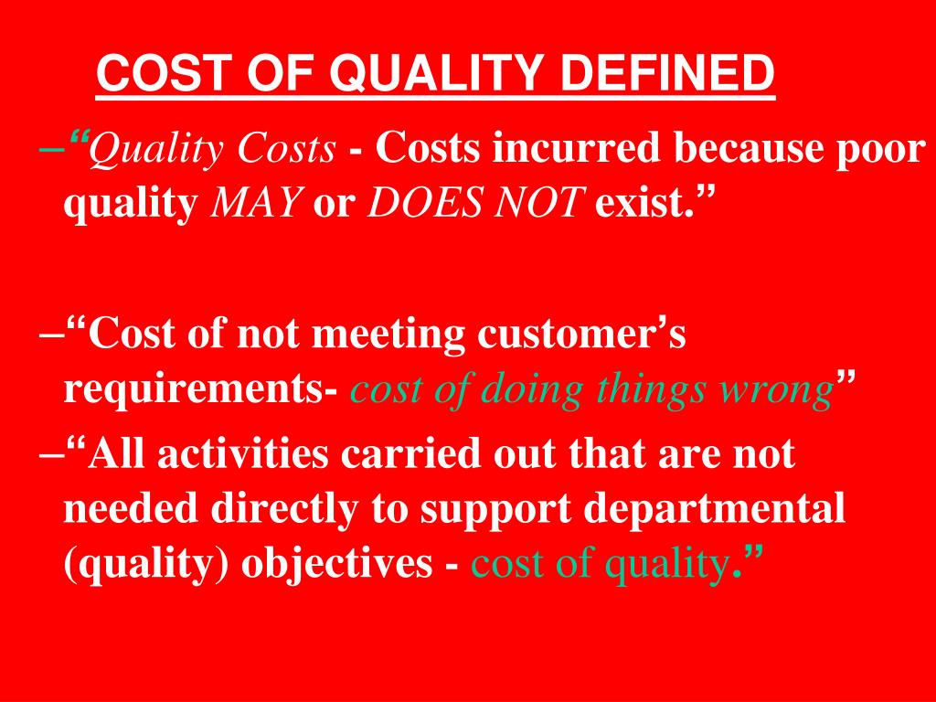 PPT COST of Poor Quality in Proj Mgmt PowerPoint Presentation, free