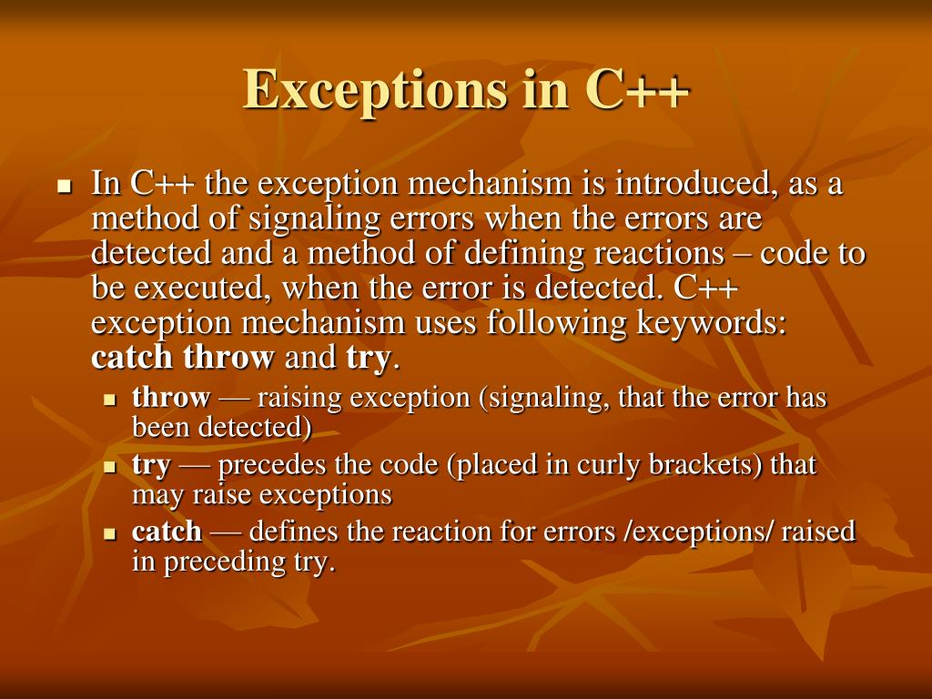 PPT Exceptions PowerPoint Presentation, free download ID3738778