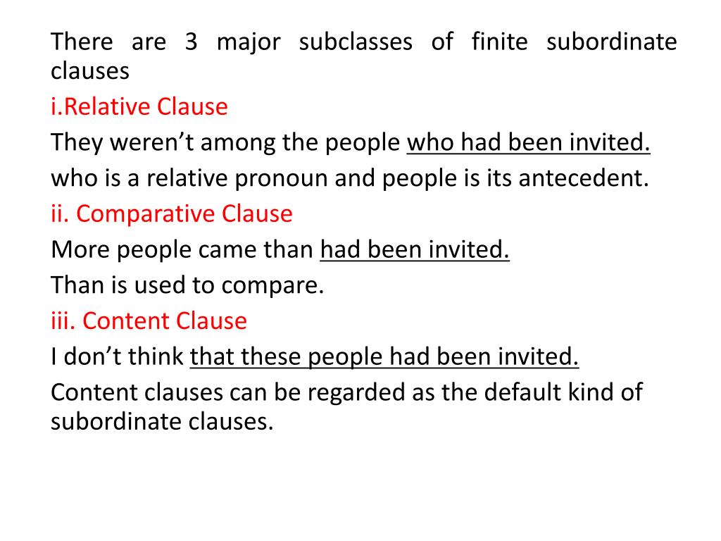 PPT Finite Subordinate clauses PowerPoint Presentation, free download ID3742553