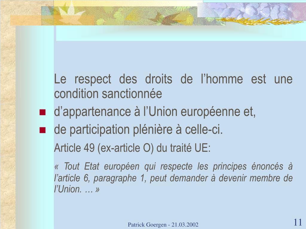 PPT La Charte des droits fondamentaux de l’Union