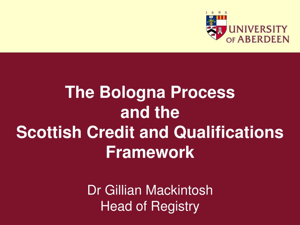 PPT The Bologna Process and the Scottish Credit and Qualifications