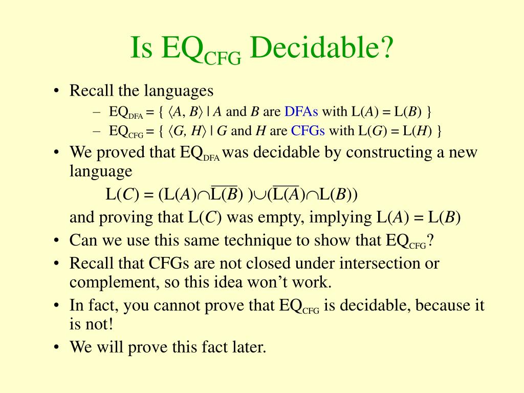 PPT Decidability Decidable Languages PowerPoint Presentation, free