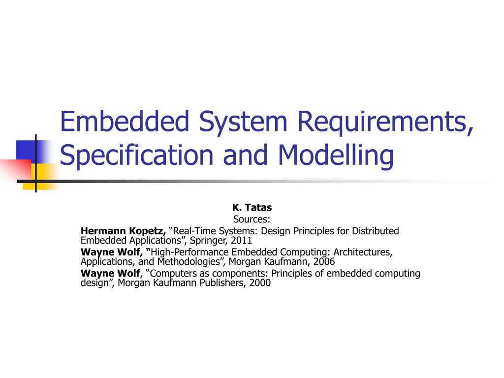 PPT Embedded System Requirements, Specification and Modelling
