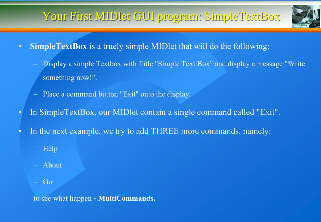 PPT บทที่ 3 Java Wireless Toolkit (2) PowerPoint Presentation ID