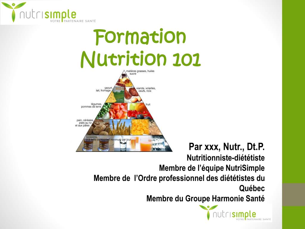 PPT Formation Nutrition 101 PowerPoint Presentation, free download