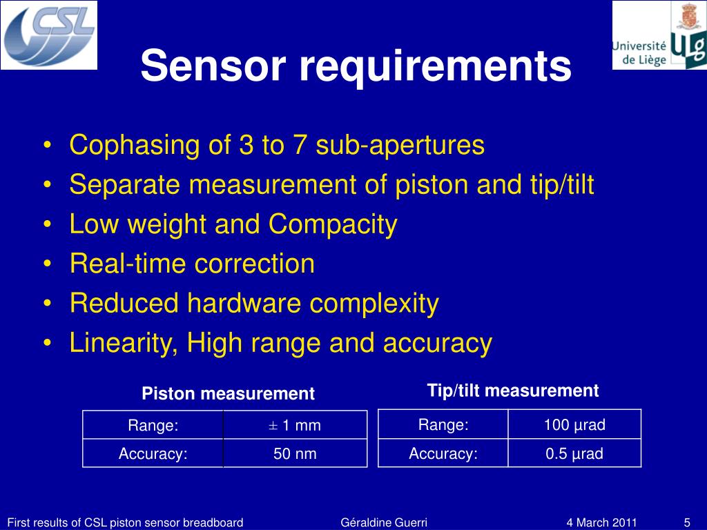 PPT First results of the CSL piston sensor breadboard and further