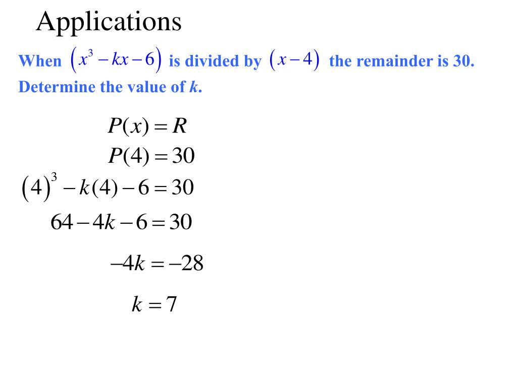 PPT 3.2 The Remainder Theorem PowerPoint Presentation, free download