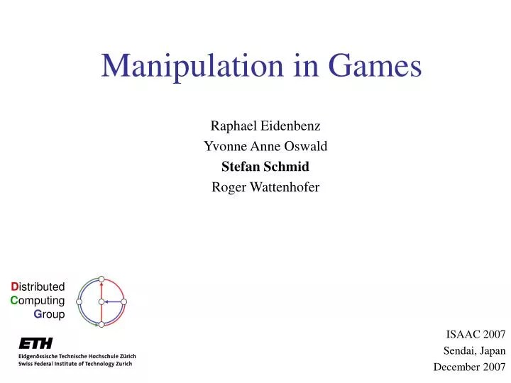 PPT Manipulation in Games PowerPoint Presentation, free download ID