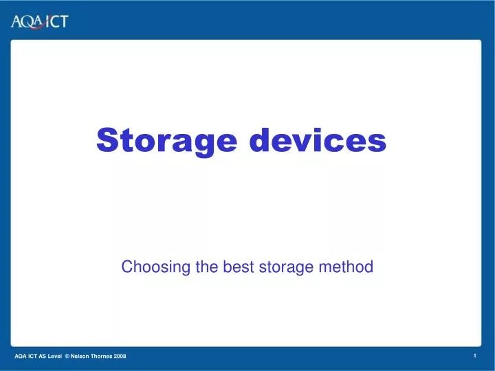 PPT Choosing the best storage method PowerPoint Presentation, free download ID3763770
