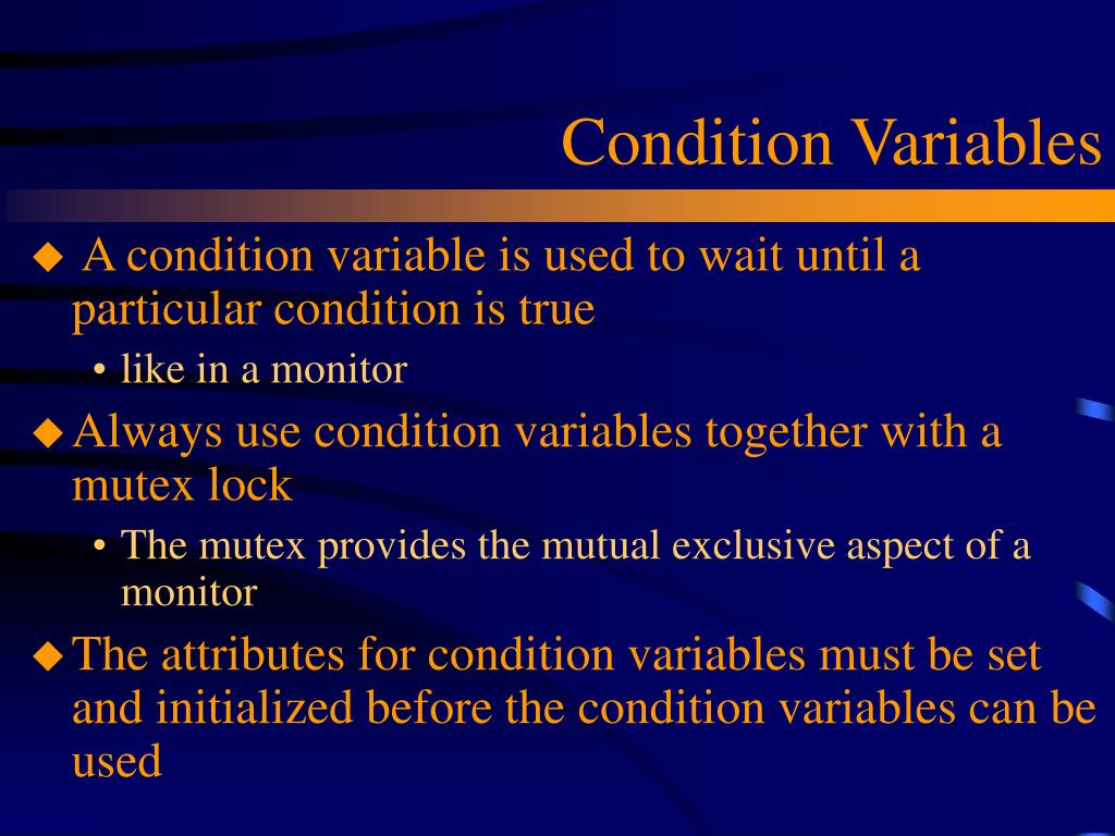 PPT Condition Variables PowerPoint Presentation, free download ID