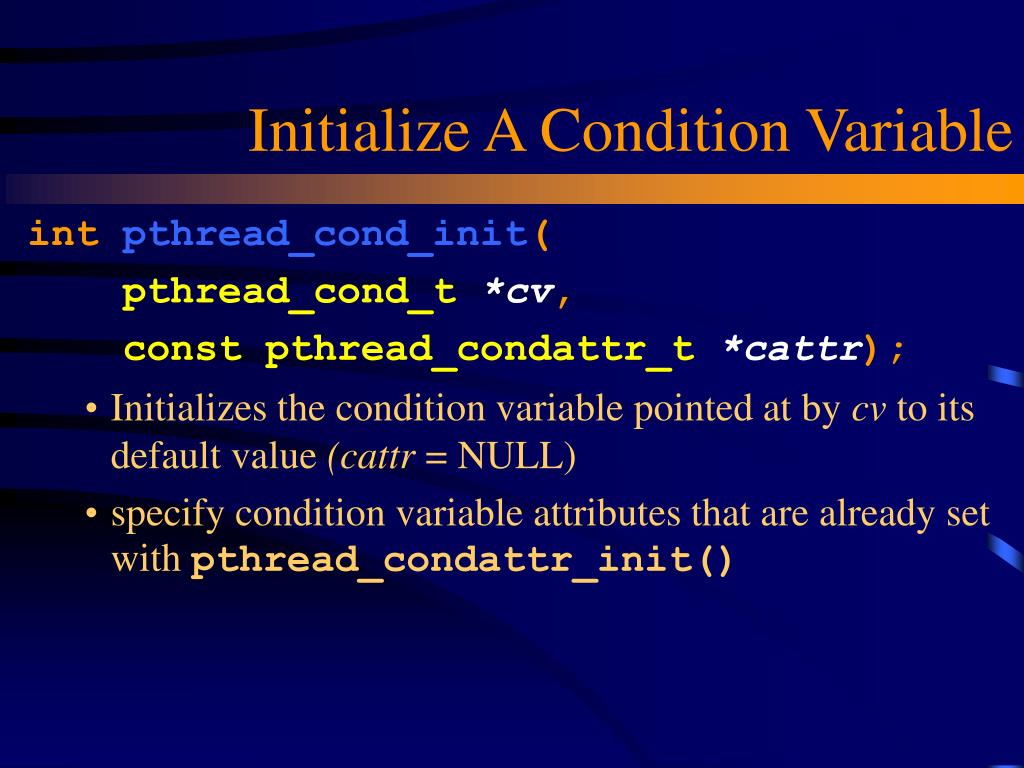 PPT Condition Variables PowerPoint Presentation, free download ID