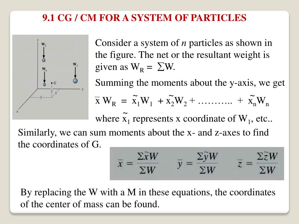 PPT Chapter 9 CENTER OF GRAVITY, CENTER OF MASS AND CENTROID FOR A