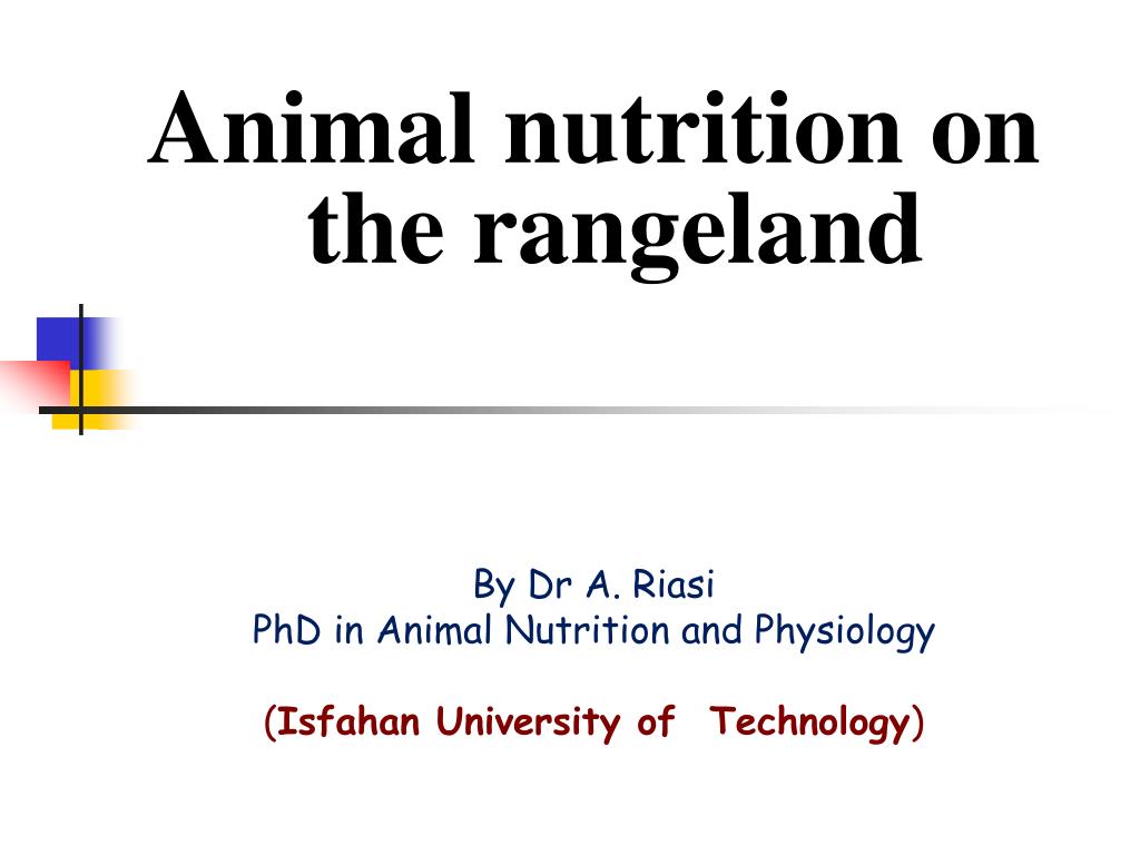 PPT Animal nutrition on the rangeland By Dr A. Riasi PhD in Animal