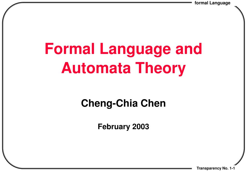 PPT Formal Language and Automata Theory PowerPoint