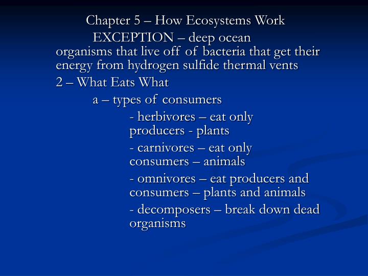PPT Chapter 5 How Ecosystems Work Section 1 Energy Flow in