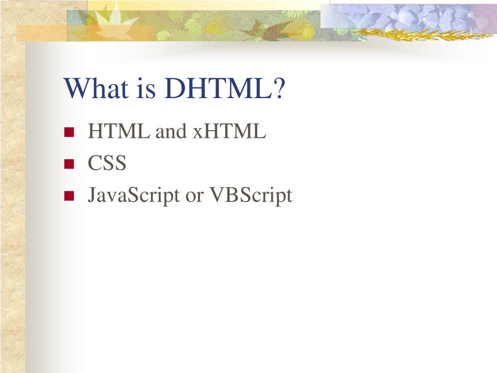 PPT DHTML PowerPoint Presentation, free download ID3769807