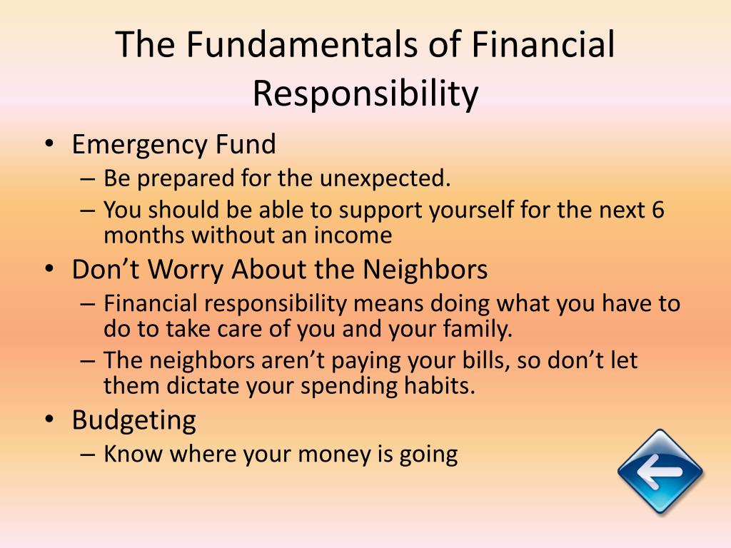 PPT I am Responsible For My Financial Future PowerPoint