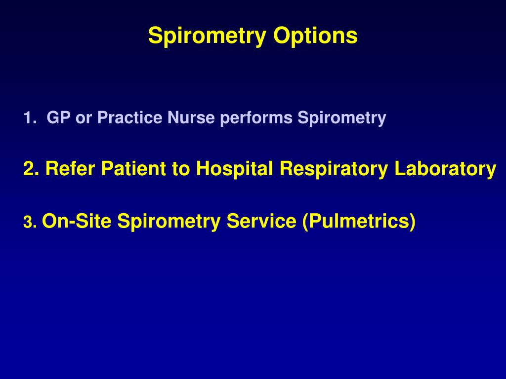 PPT Chronic Disease Management & IM/IT Spirometry