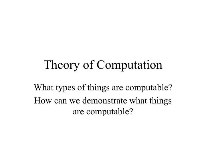 PPT Theory of Computation PowerPoint Presentation, free download ID3774729