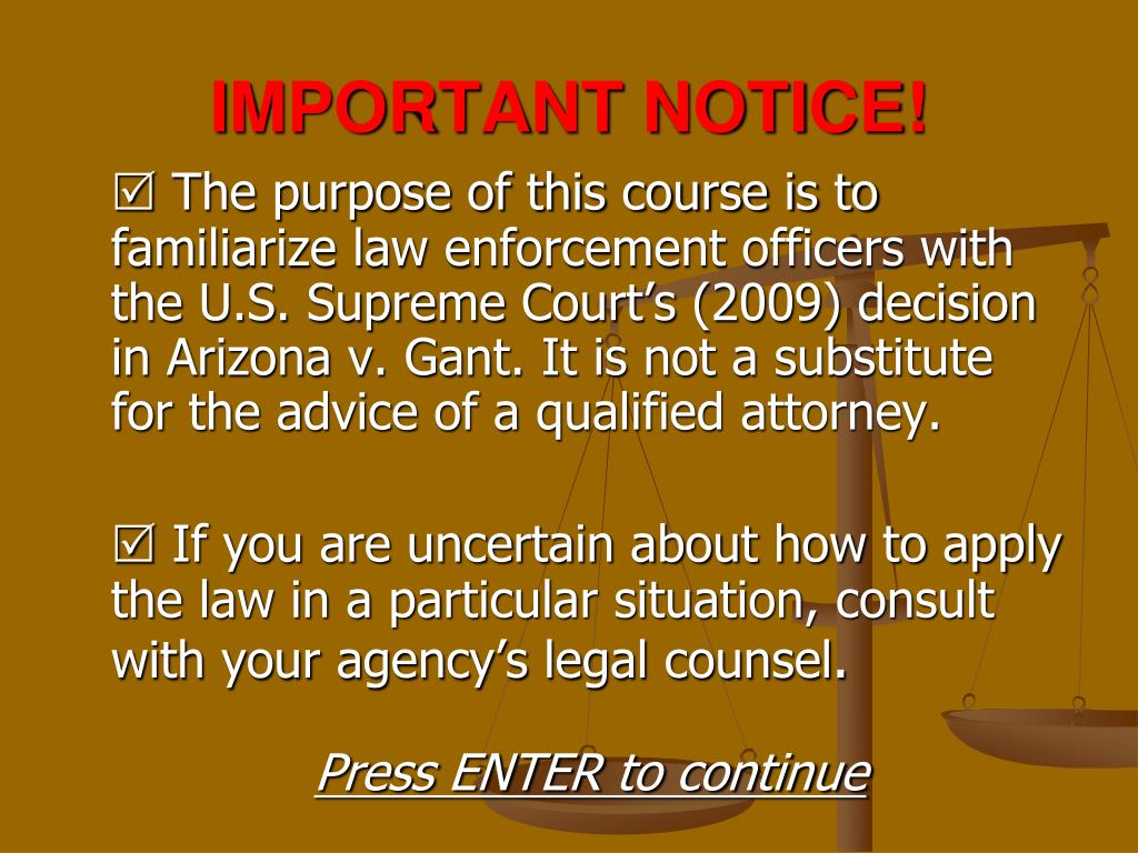 PPT ARIZONA V. GANT PowerPoint Presentation, free download ID3775012