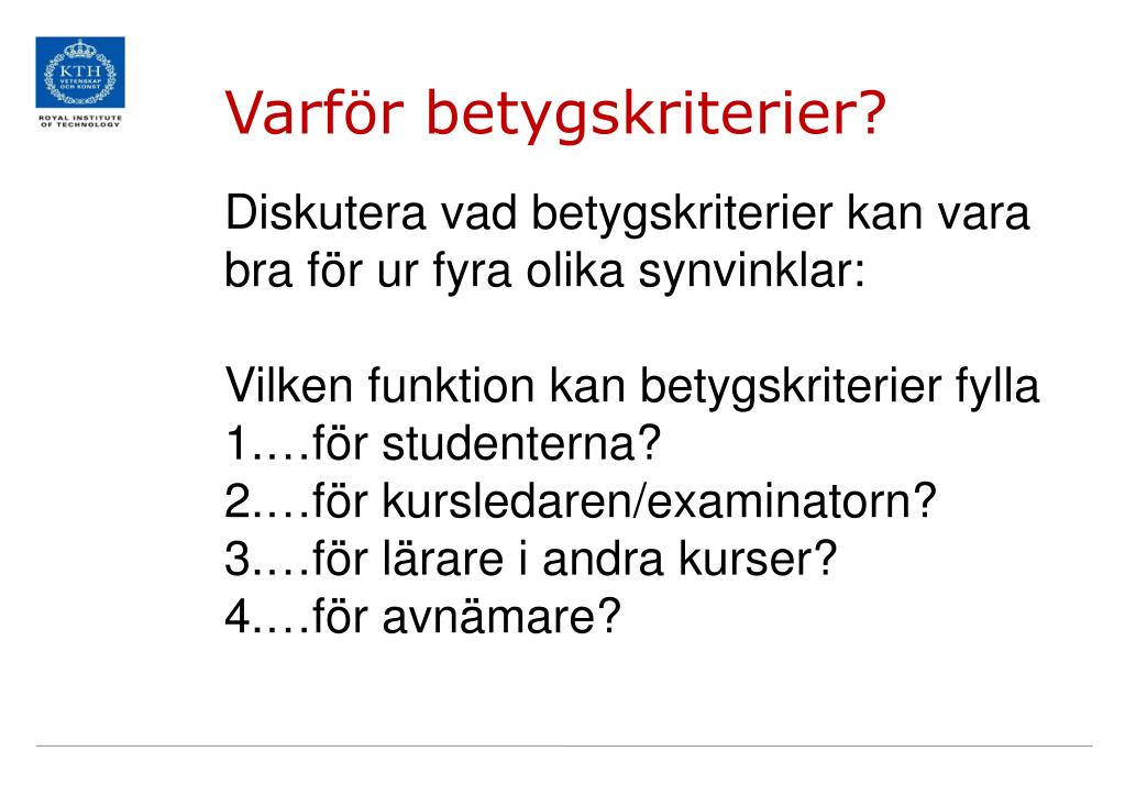 PPT LH216V Utveckla lärandet med betygskriterier, dag 1 PowerPoint