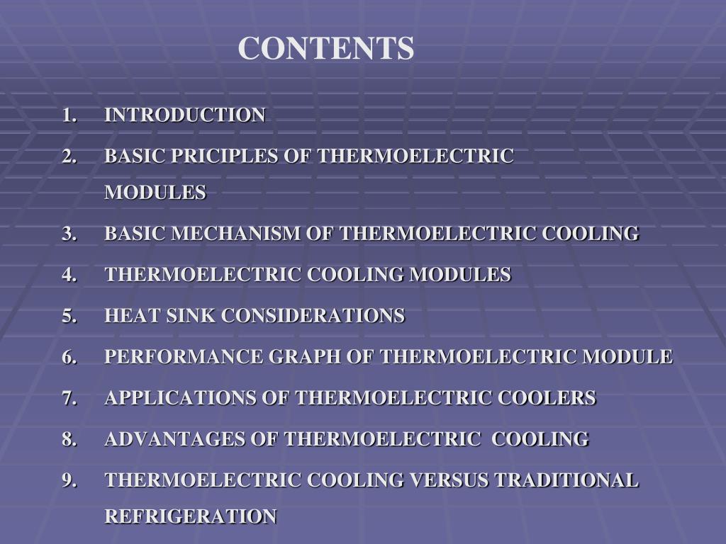PPT THERMOELECTRIC COOLING PowerPoint Presentation, free download