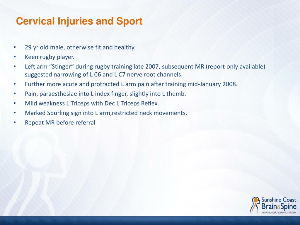 PPT Cervical Injuries and Sport PowerPoint Presentation, free