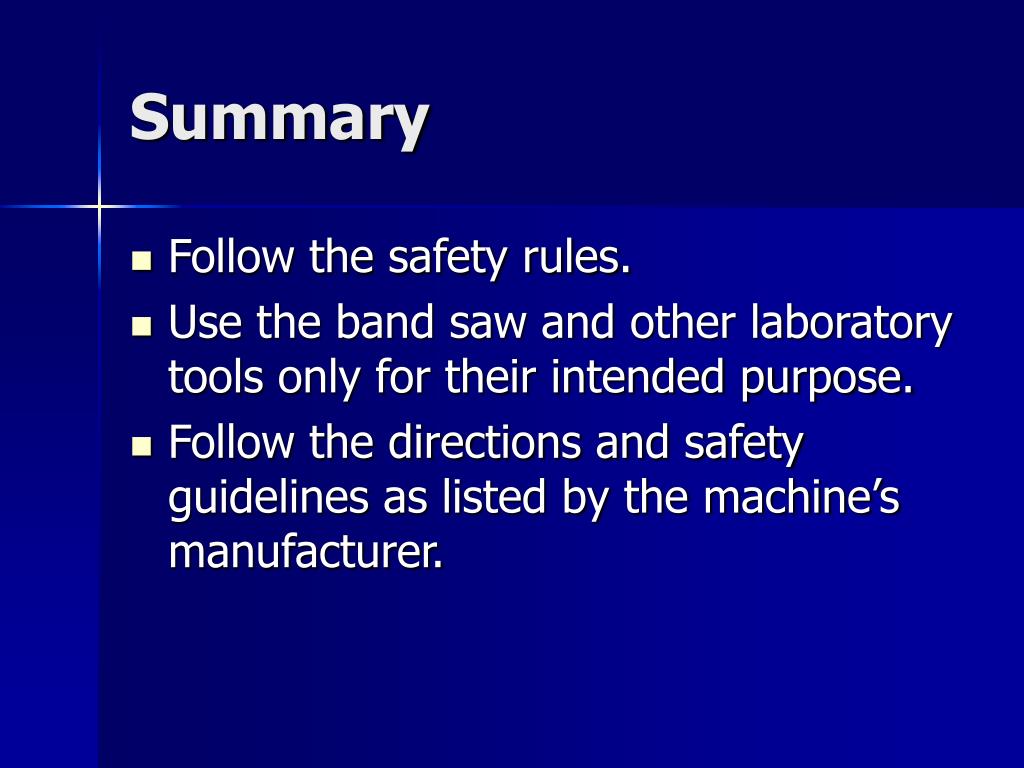PPT Band Saw Safety Rules PowerPoint Presentation, free download ID