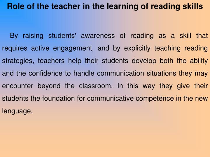 PPT Teaching reading skills in English as a Foreign