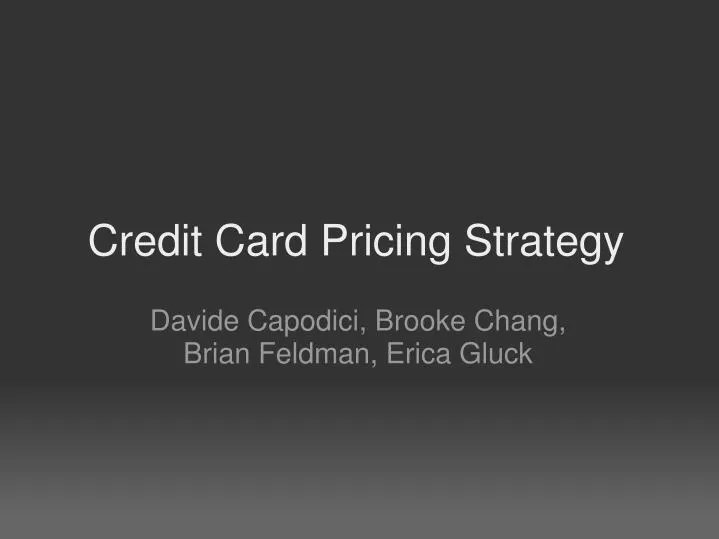 PPT Credit Card Pricing Strategy PowerPoint Presentation, free