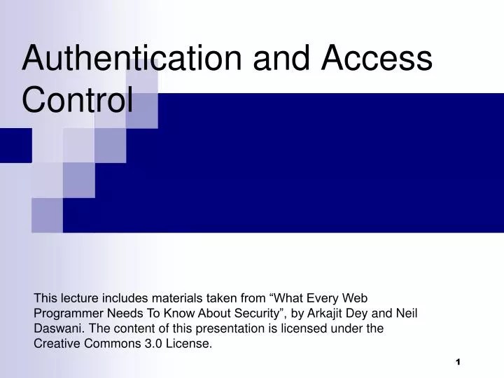 PPT Authentication and Access Control PowerPoint Presentation, free