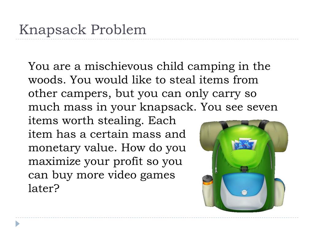 PPT Dynamic Programming and the Knapsack Problem PowerPoint