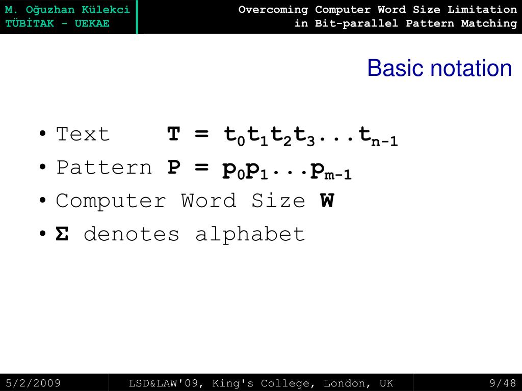 PPT Computer Word Size Limitation in Bitparallel Pattern